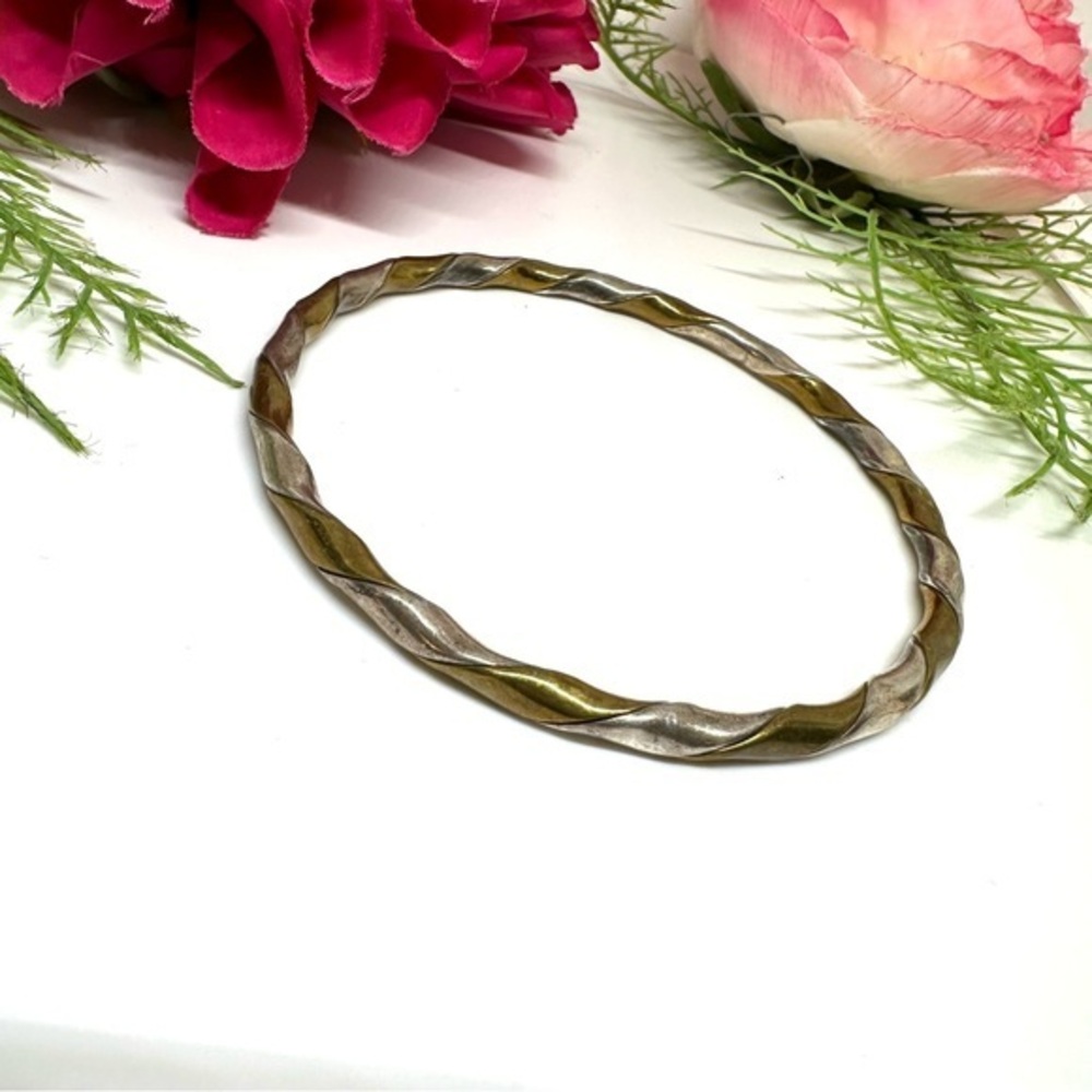 VINTAGE⚜️Sterling Silver Twisted Bangle Bracelet